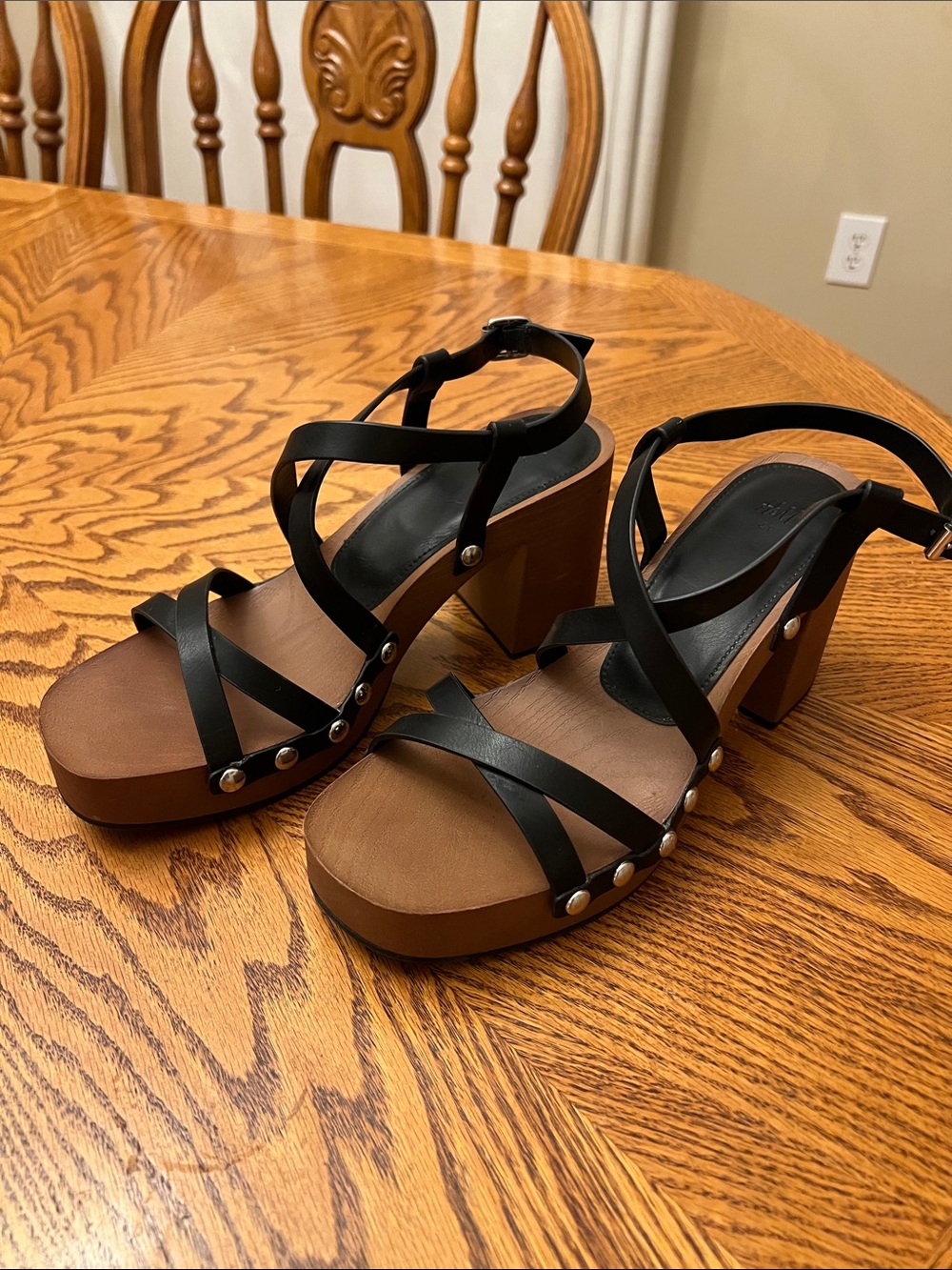 H&M Black Strap Platform Heels - Women's